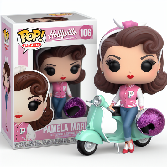 Hollyville custom AI Funko Pop Figure of pinup model, Pamela Marie.