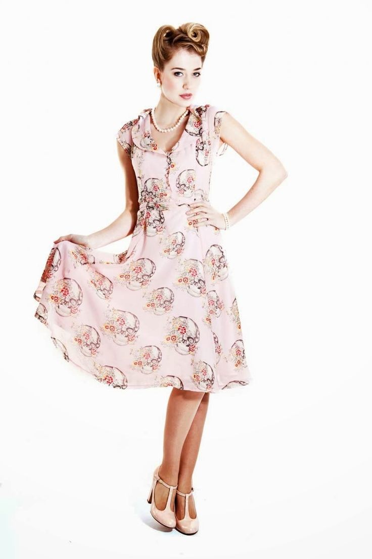 Violet Skull Chiffon Dress by Collectif