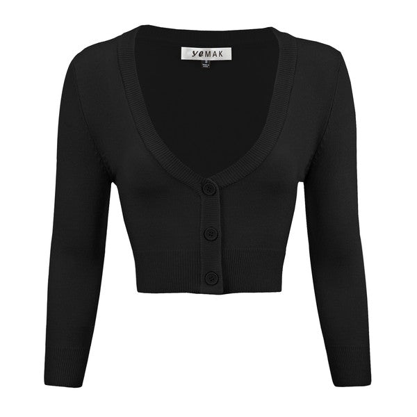 Women's Vintage Inspired Pinup Retro Bolero Cardigan by YeMAK