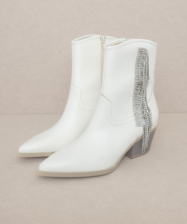 Rhinestone Fringe Boots by Oasis Society
