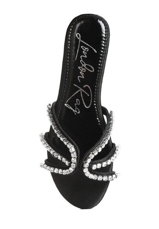 Rhinestone Strap Flat Sandals