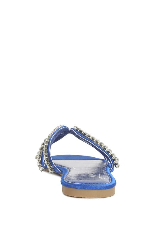 Rhinestone Strap Flat Sandals