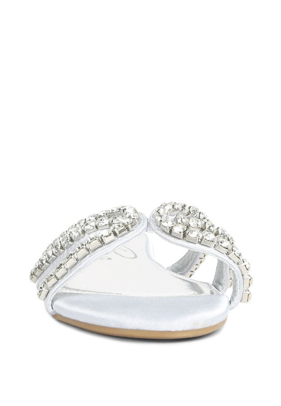 Rhinestone Strap Flat Sandals