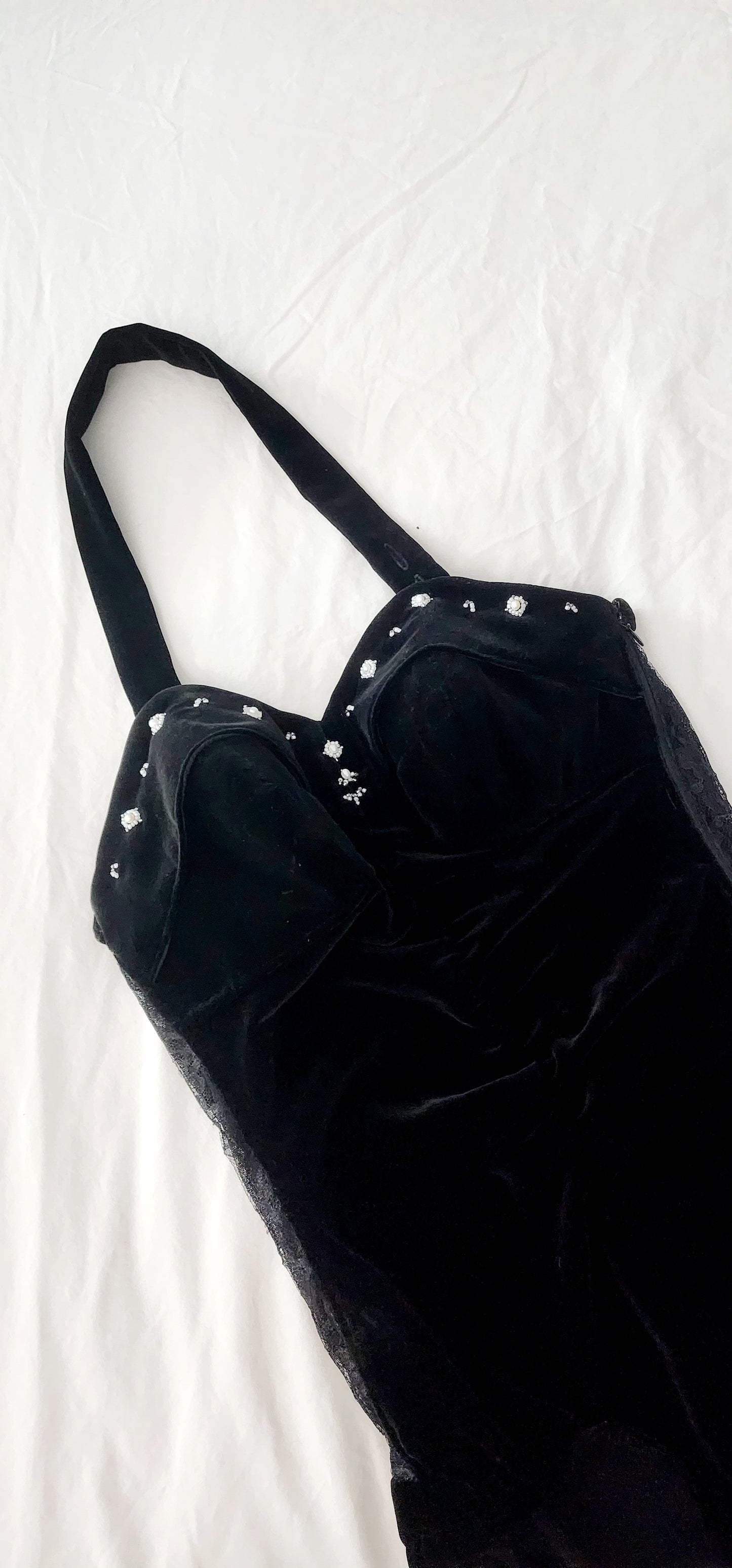 Black Velvet Lace Illusion Swimwear by Hollyville