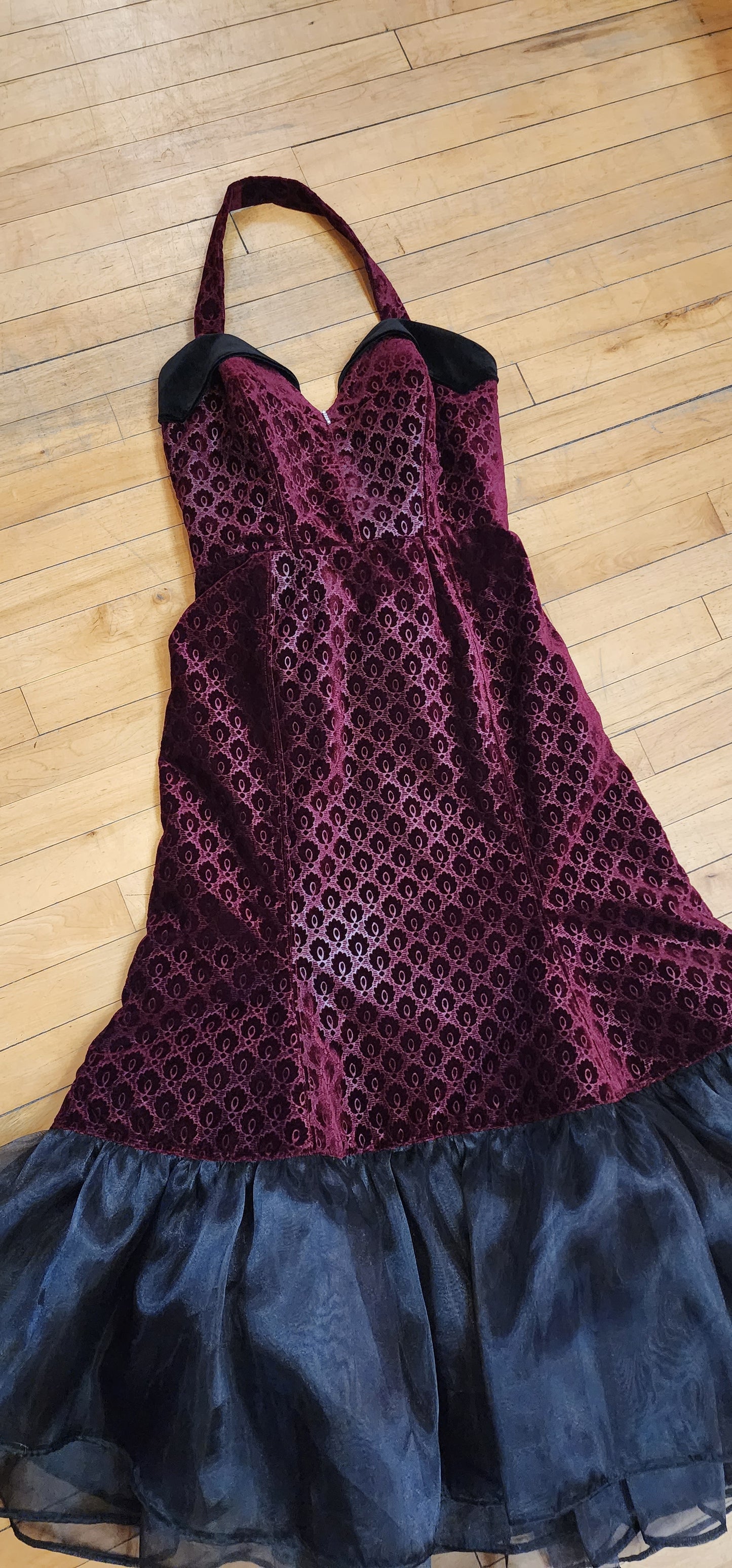 Scarlet Red Velvet Mermaid Dress by Hollyville