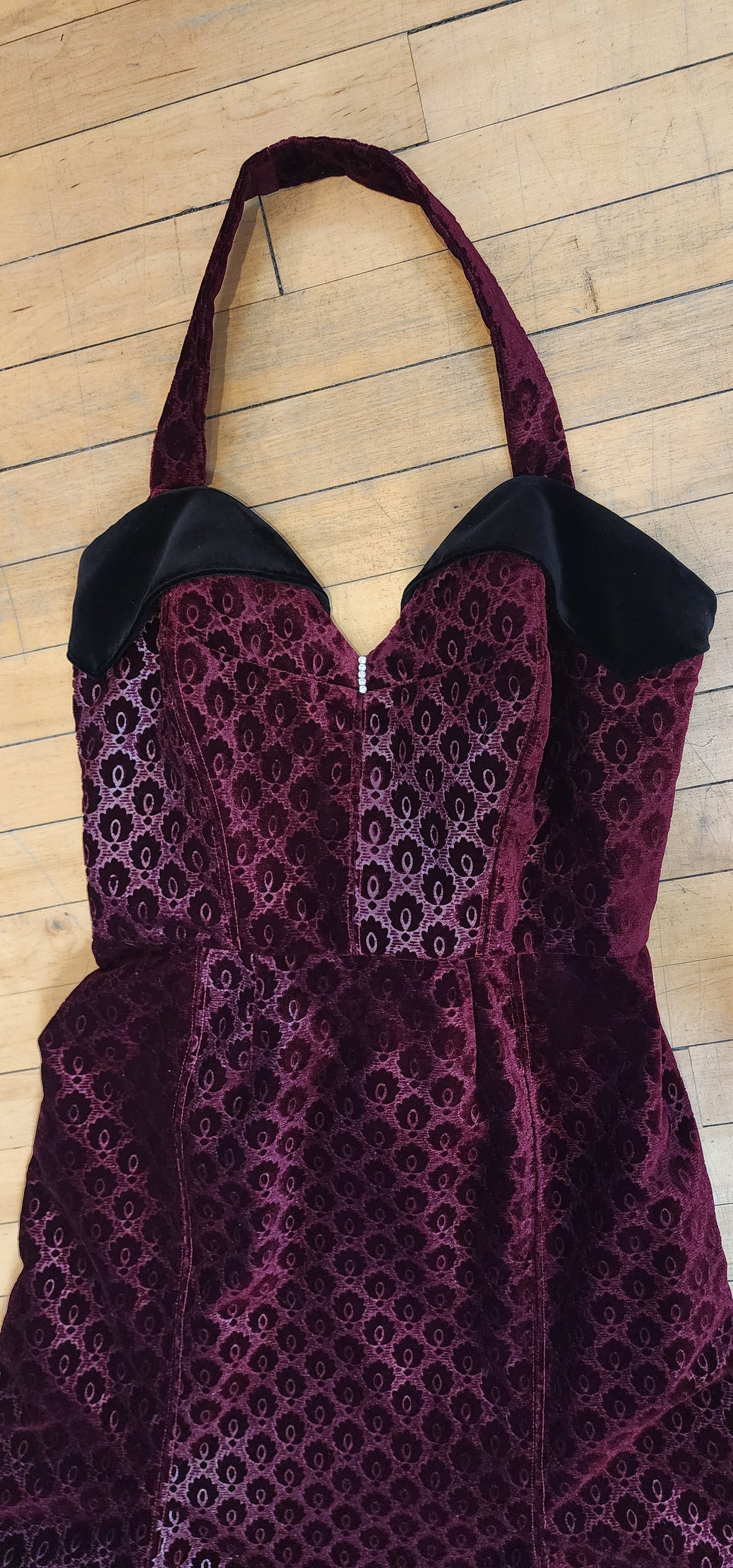 Scarlet Red Velvet Mermaid Dress by Hollyville