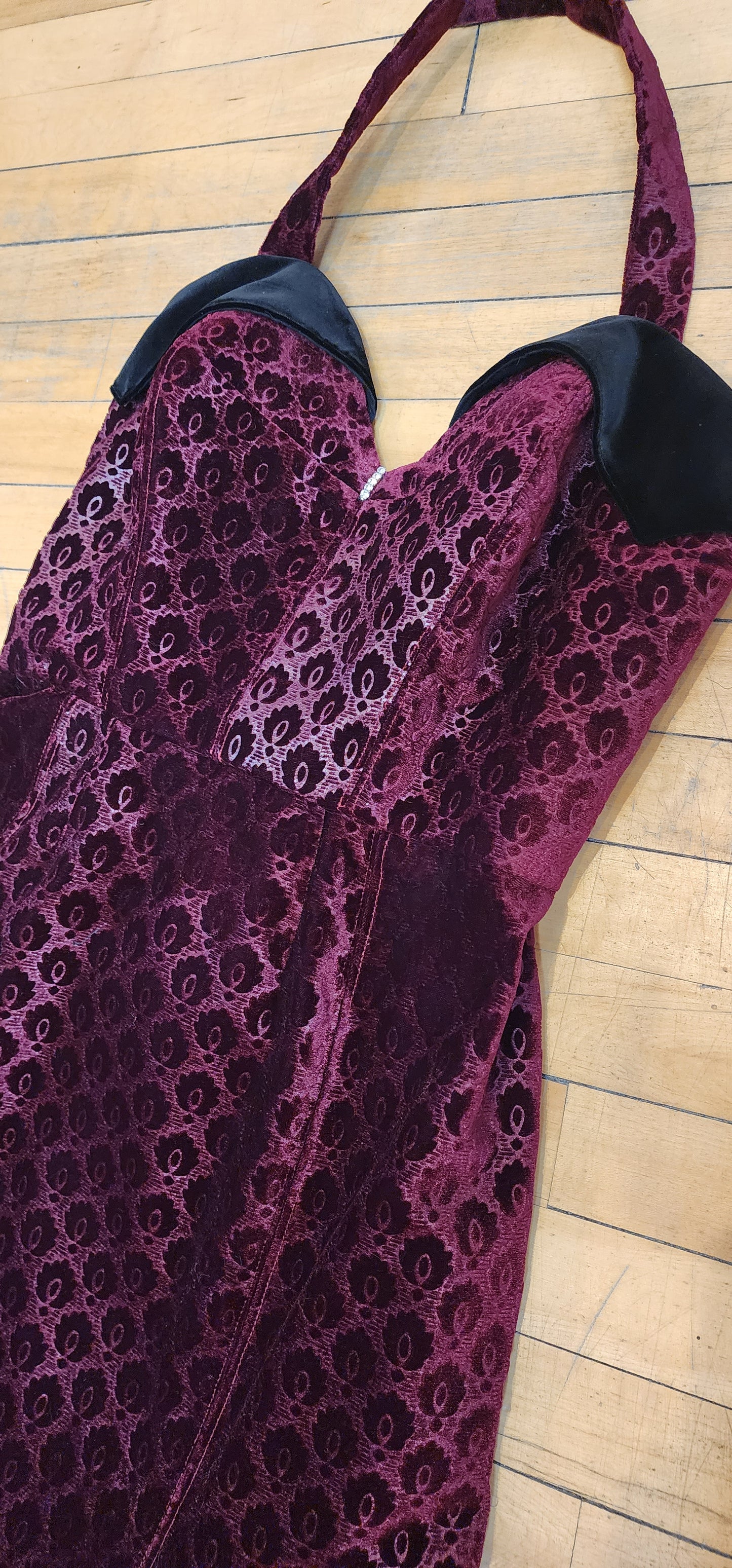Scarlet Red Velvet Mermaid Dress by Hollyville