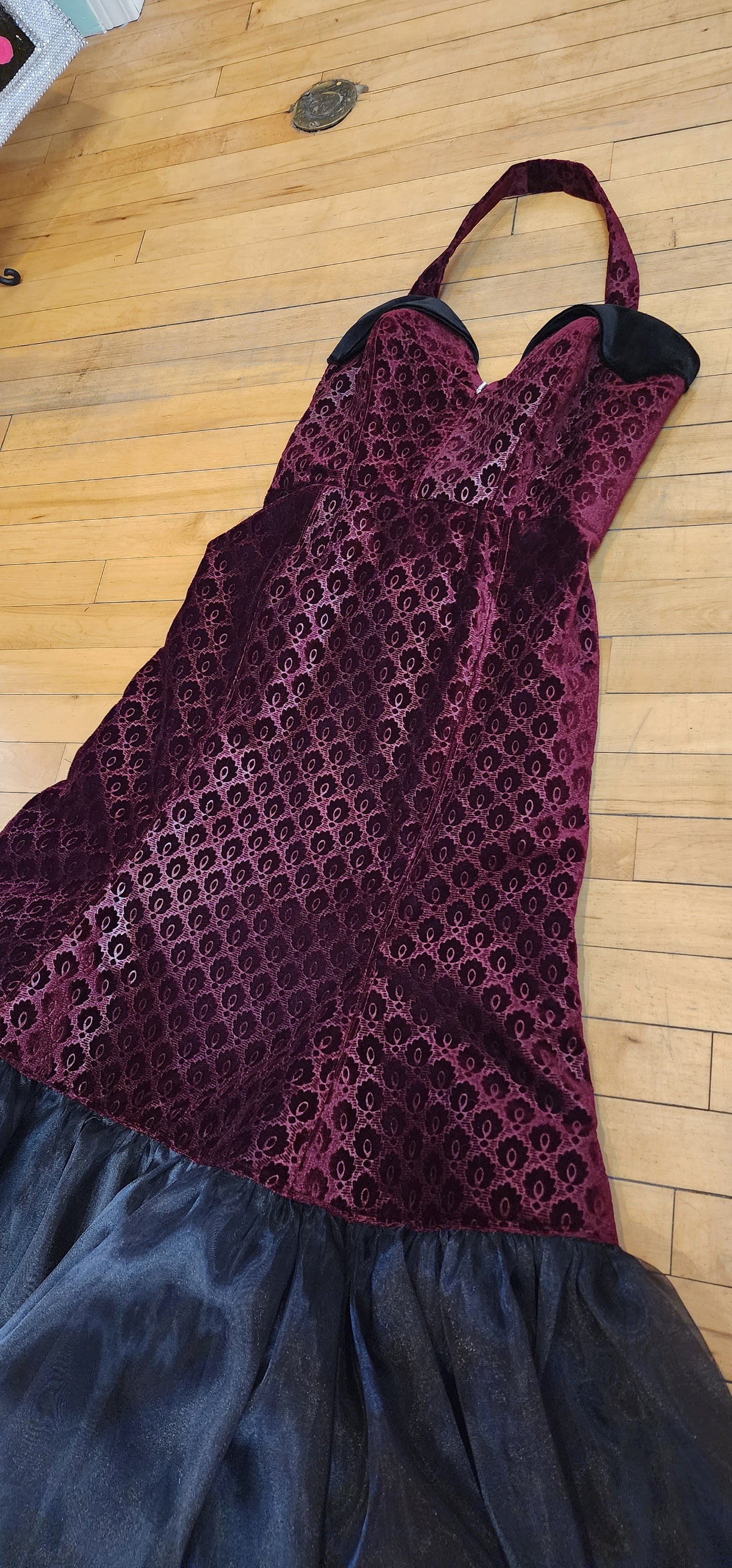 Scarlet Red Velvet Mermaid Dress by Hollyville