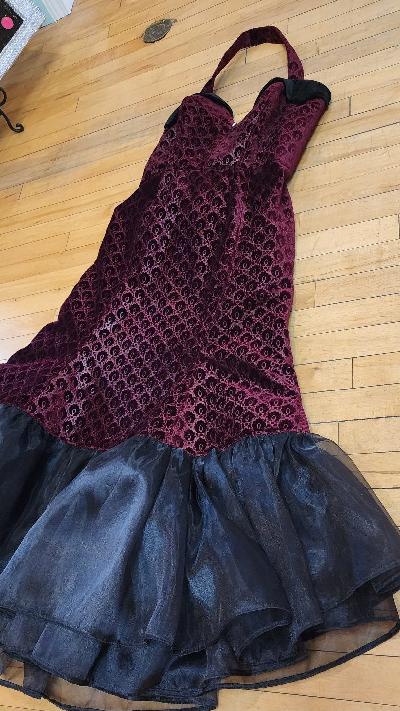 Scarlet Red Velvet Mermaid Dress by Hollyville
