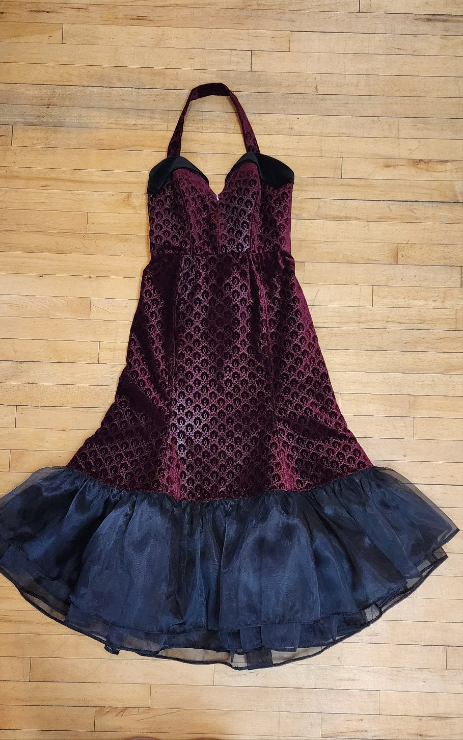 Scarlet Red Velvet Mermaid Dress by Hollyville