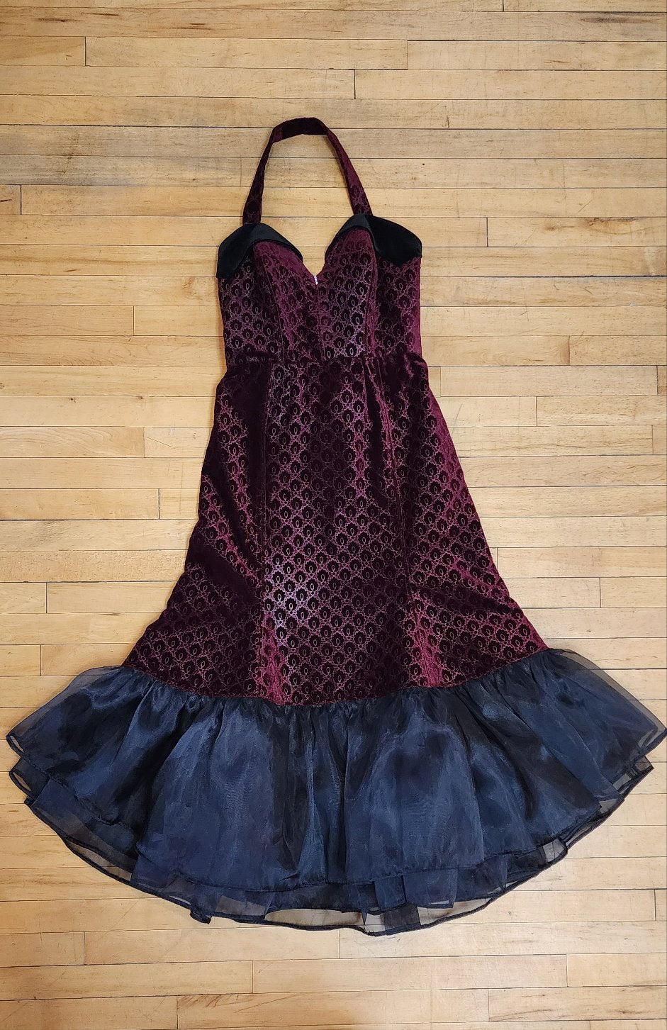Scarlet Red Velvet Mermaid Dress by Hollyville