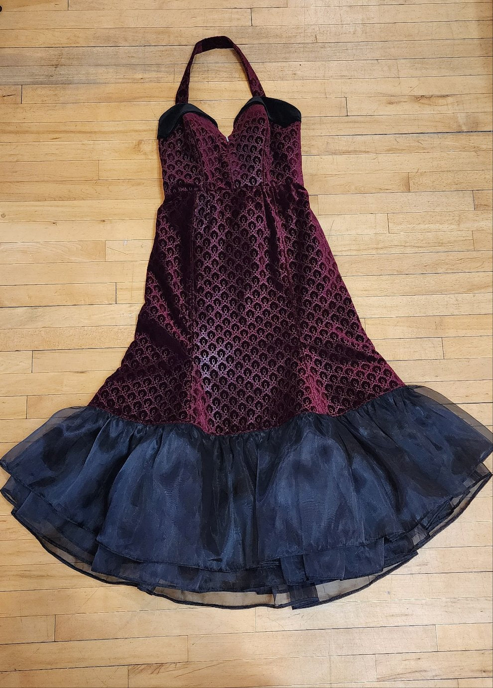 Scarlet Red Velvet Mermaid Dress by Hollyville