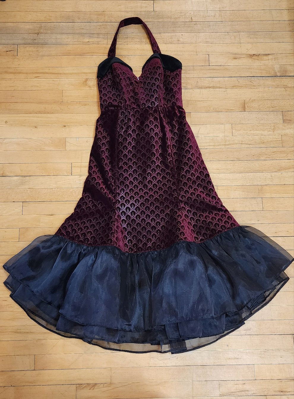 Scarlet Red Velvet Mermaid Dress by Hollyville