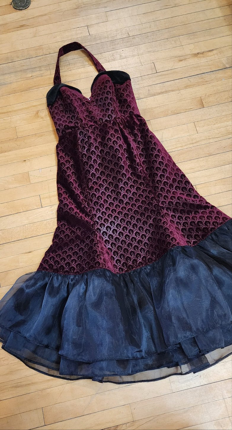 Scarlet Red Velvet Mermaid Dress by Hollyville