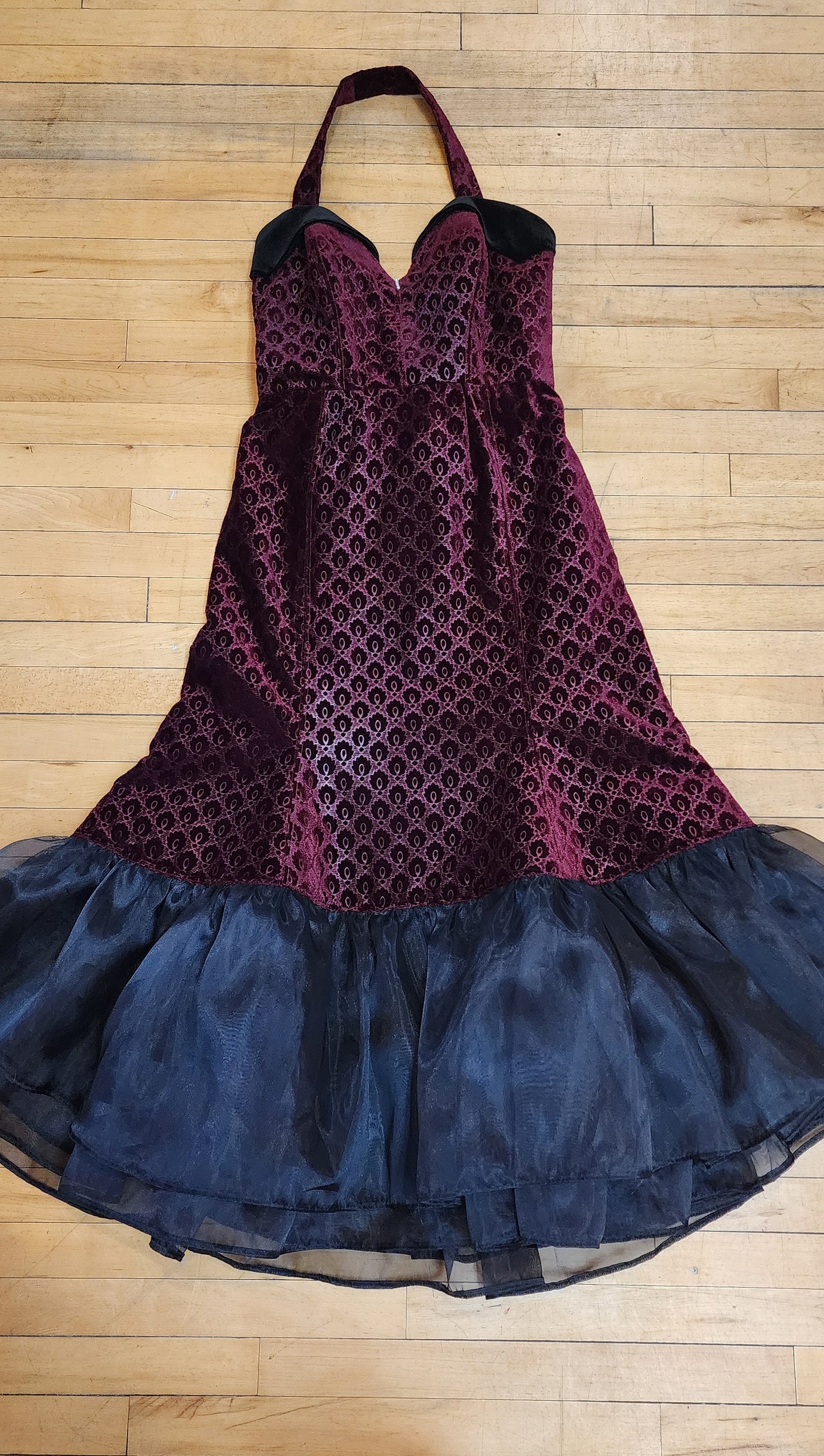 Scarlet Red Velvet Mermaid Dress by Hollyville