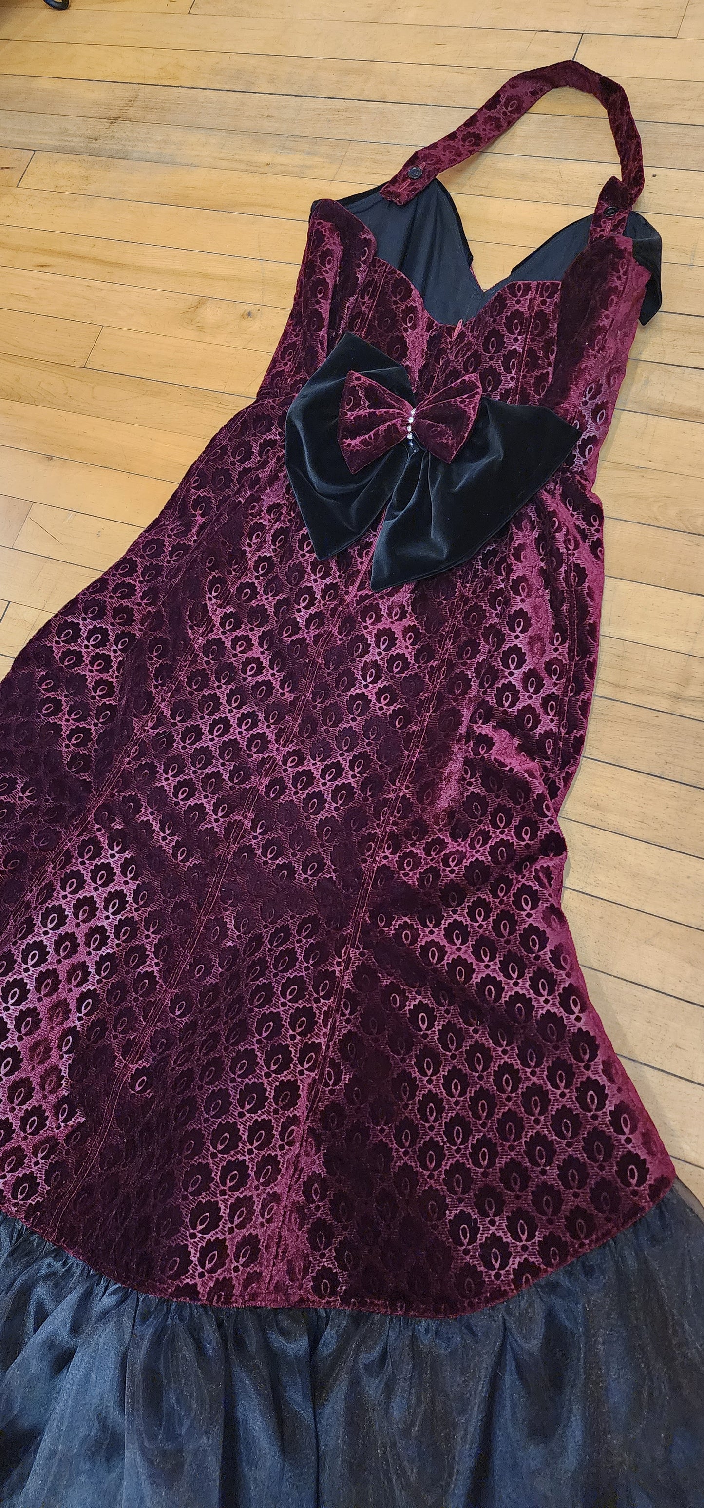 Scarlet Red Velvet Mermaid Dress by Hollyville