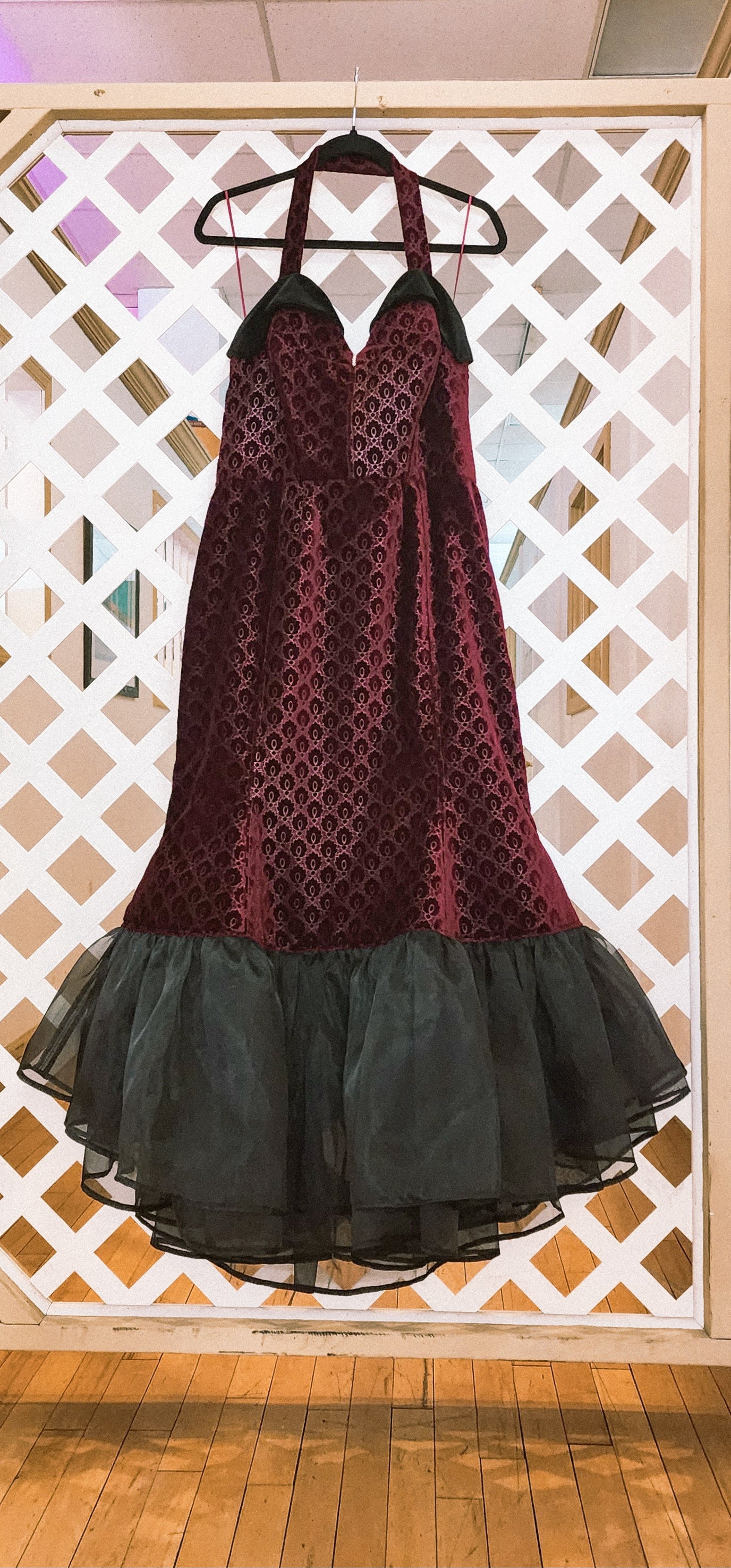 Scarlet Red Velvet Mermaid Dress by Hollyville