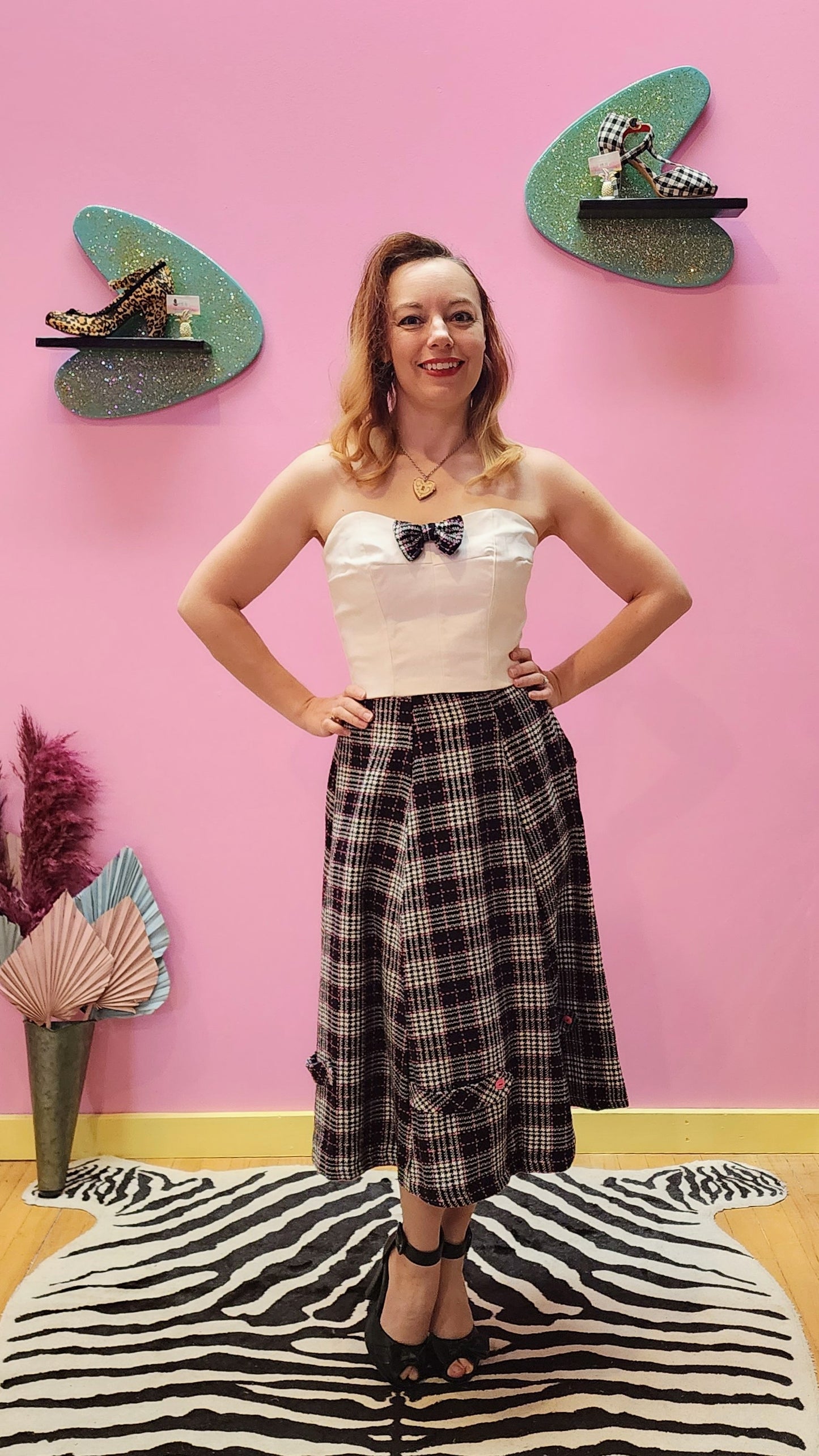 Top and Skirt Two-Piece Outfit by Neon Plum Pinup Clothing