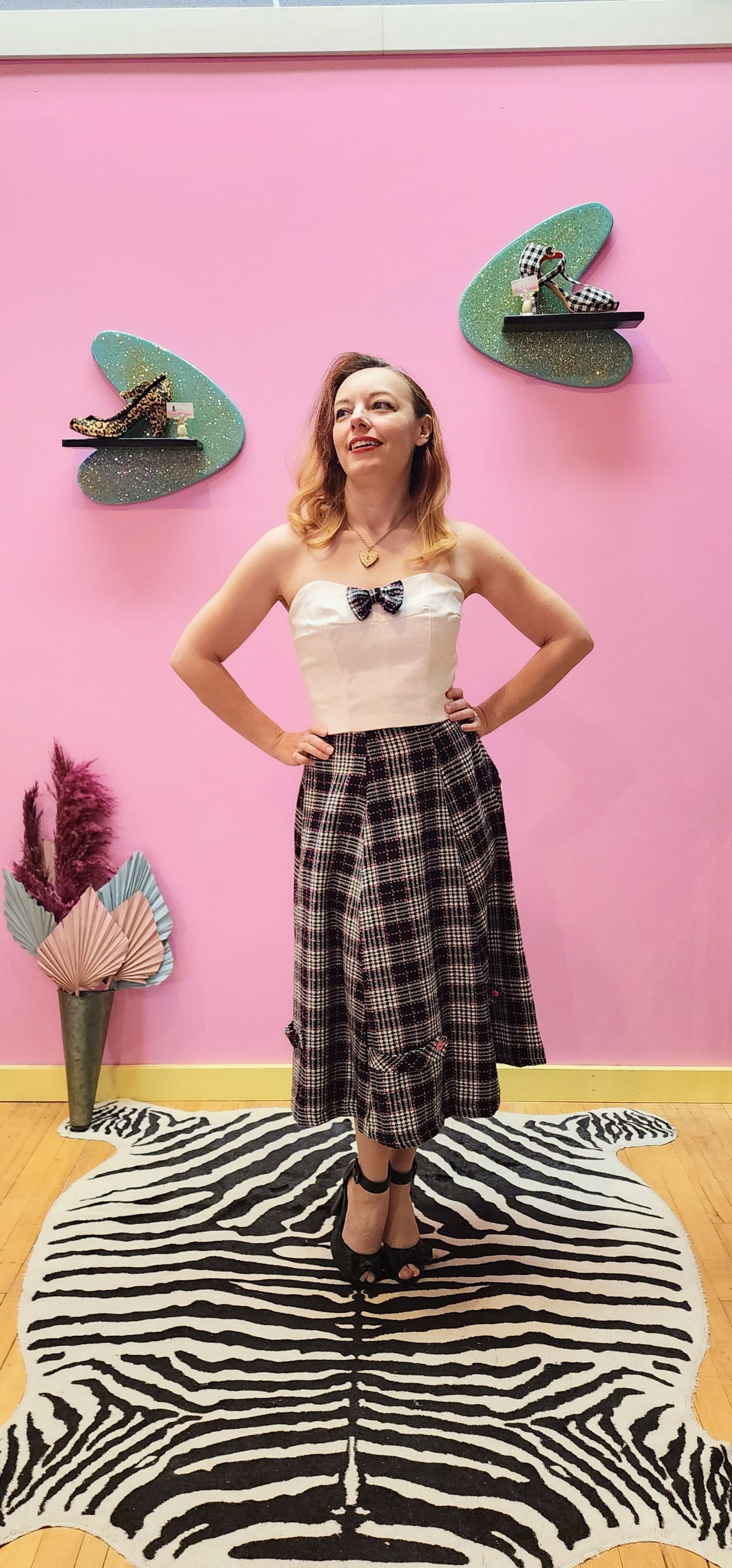 Top and Skirt Two-Piece Outfit by Neon Plum Pinup Clothing