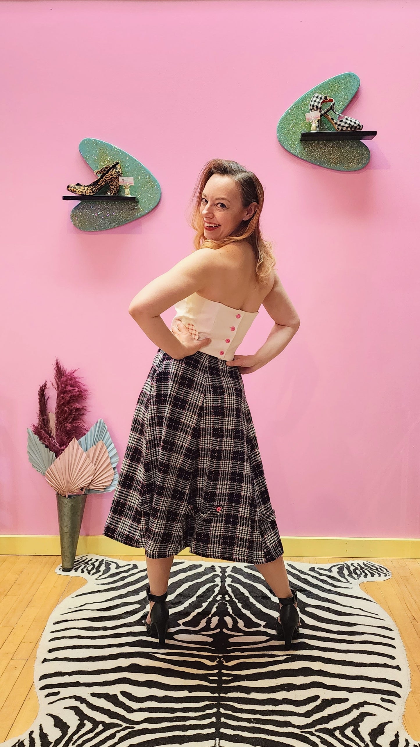 Top and Skirt Two-Piece Outfit by Neon Plum Pinup Clothing