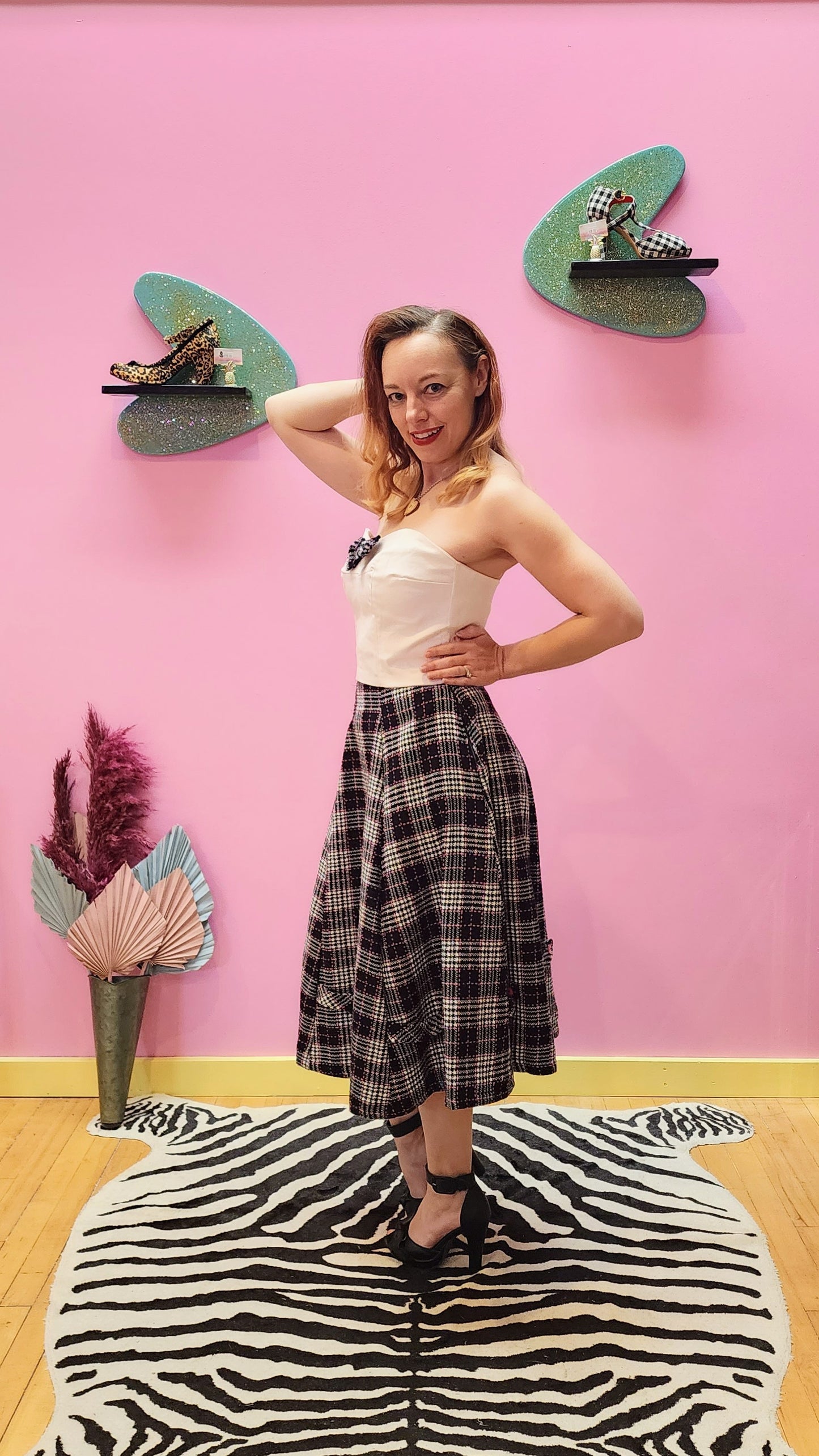 Top and Skirt Two-Piece Outfit by Neon Plum Pinup Clothing