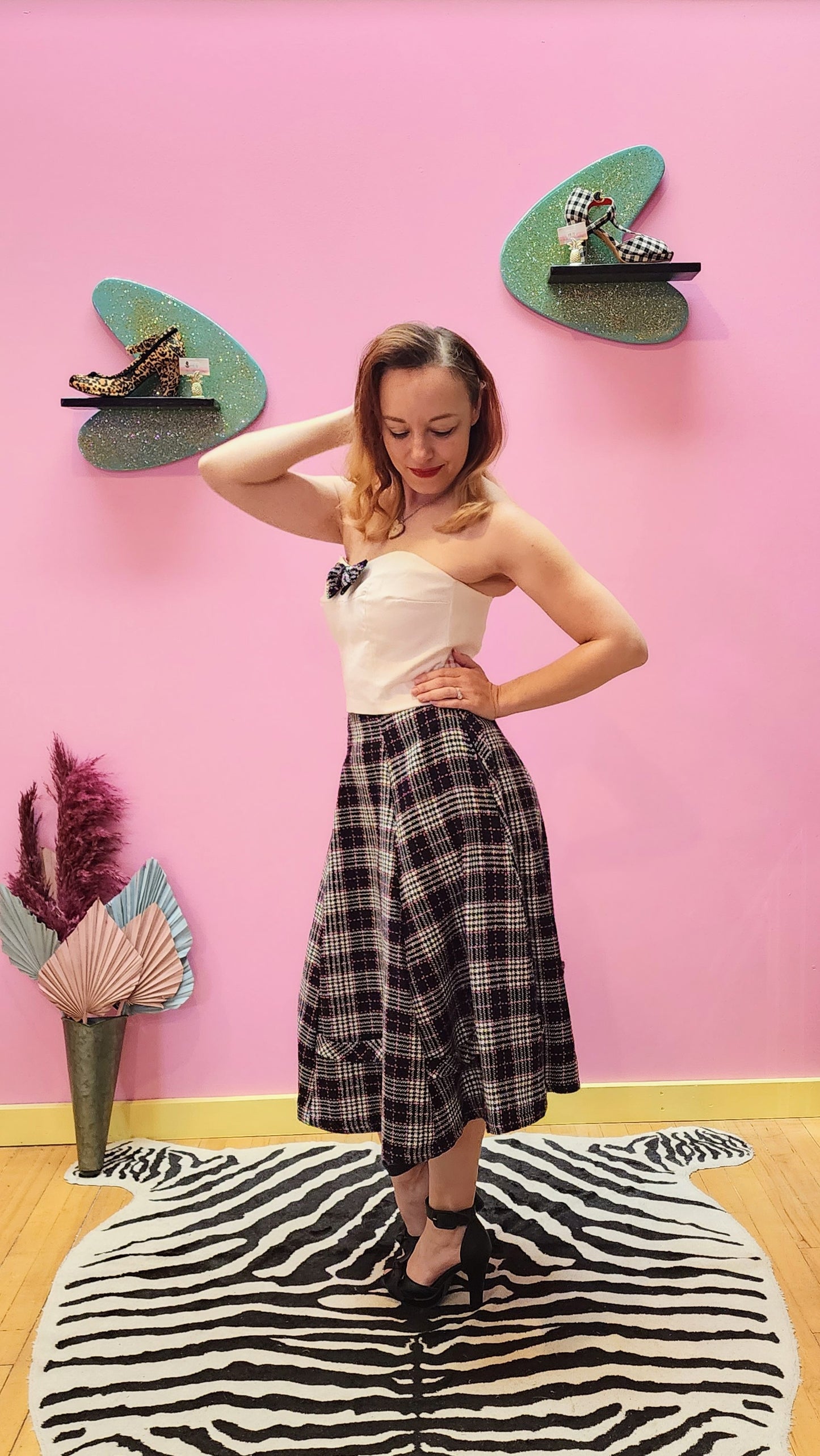 Top and Skirt Two-Piece Outfit by Neon Plum Pinup Clothing