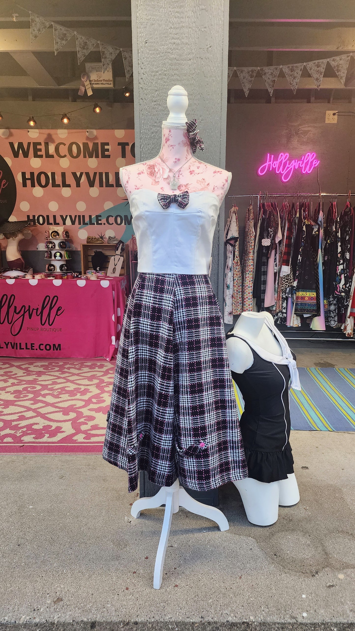 Top and Skirt Two-Piece Outfit by Neon Plum Pinup Clothing