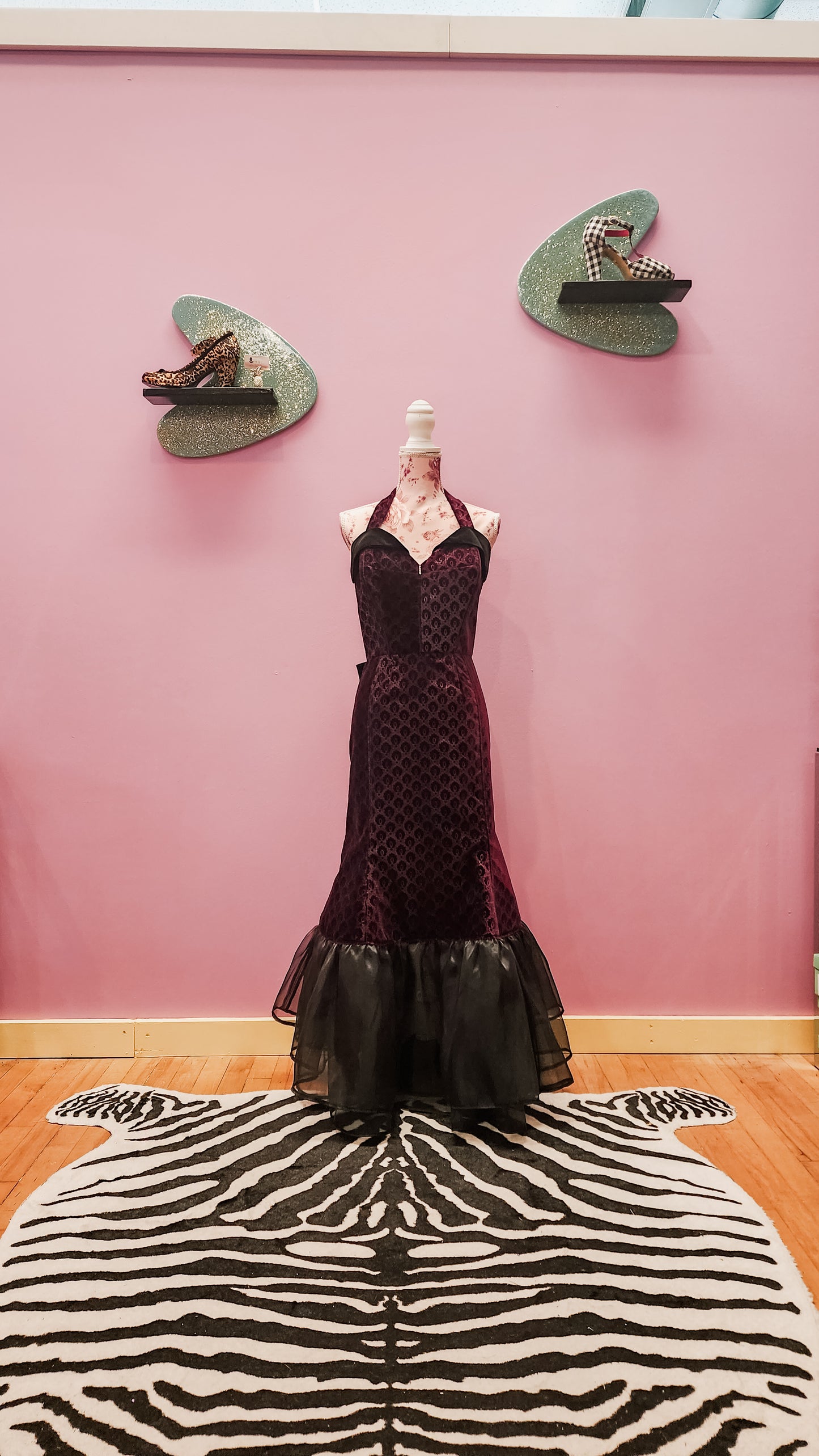 Scarlet Red Velvet Fishtail Dress by Hollyville