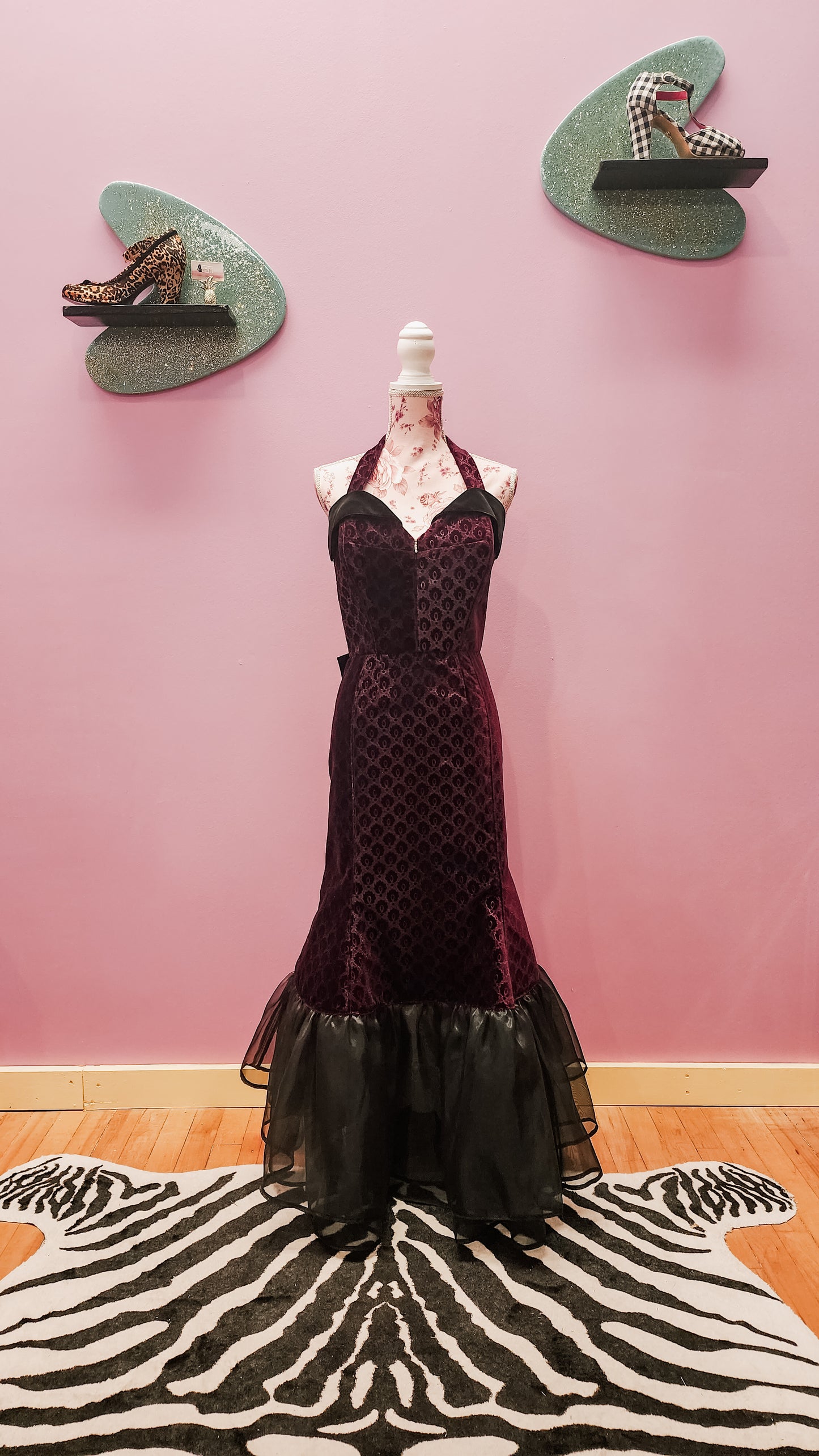 Scarlet Red Velvet Fishtail Dress by Hollyville