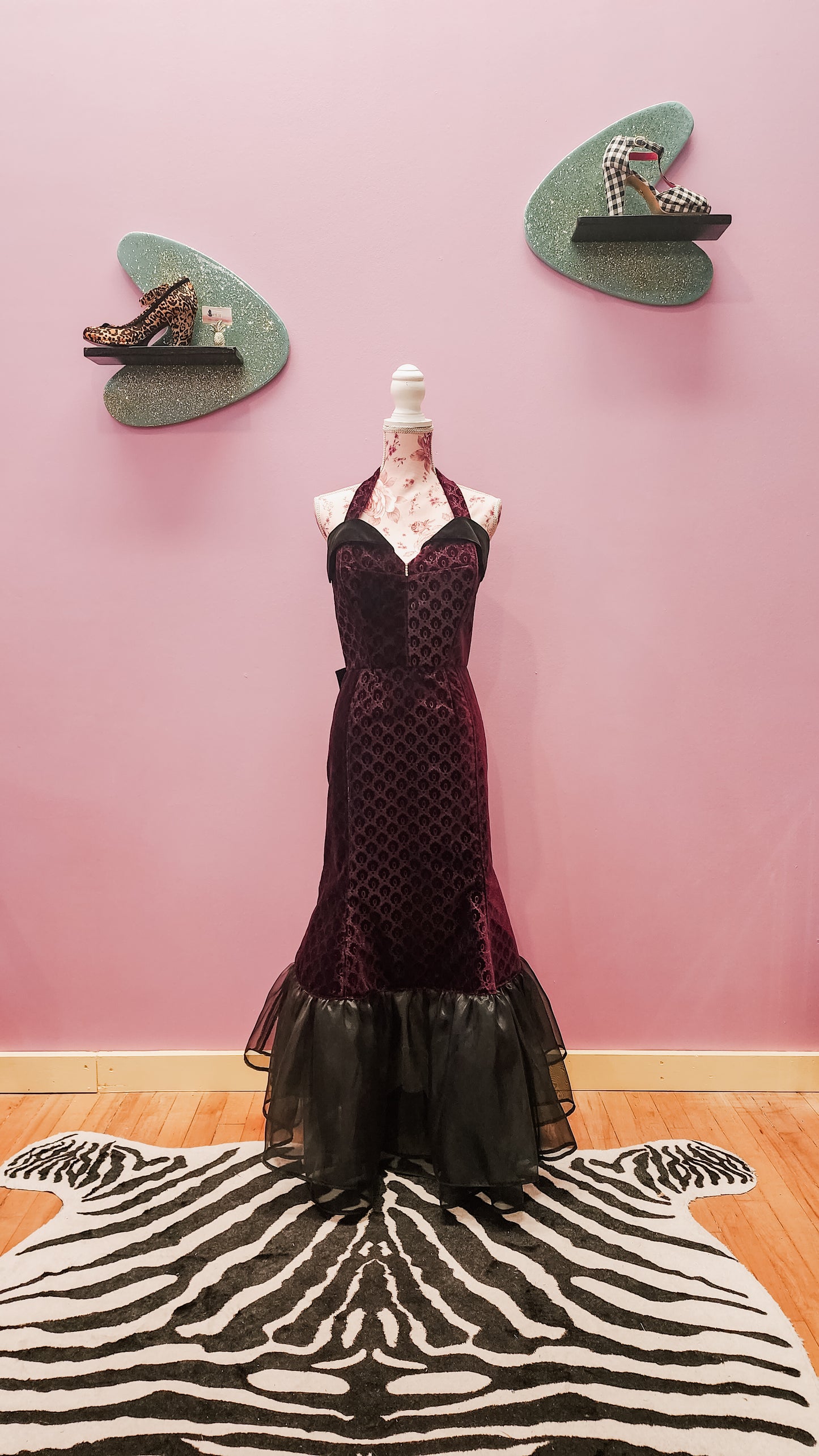 Scarlet Red Velvet Fishtail Dress by Hollyville