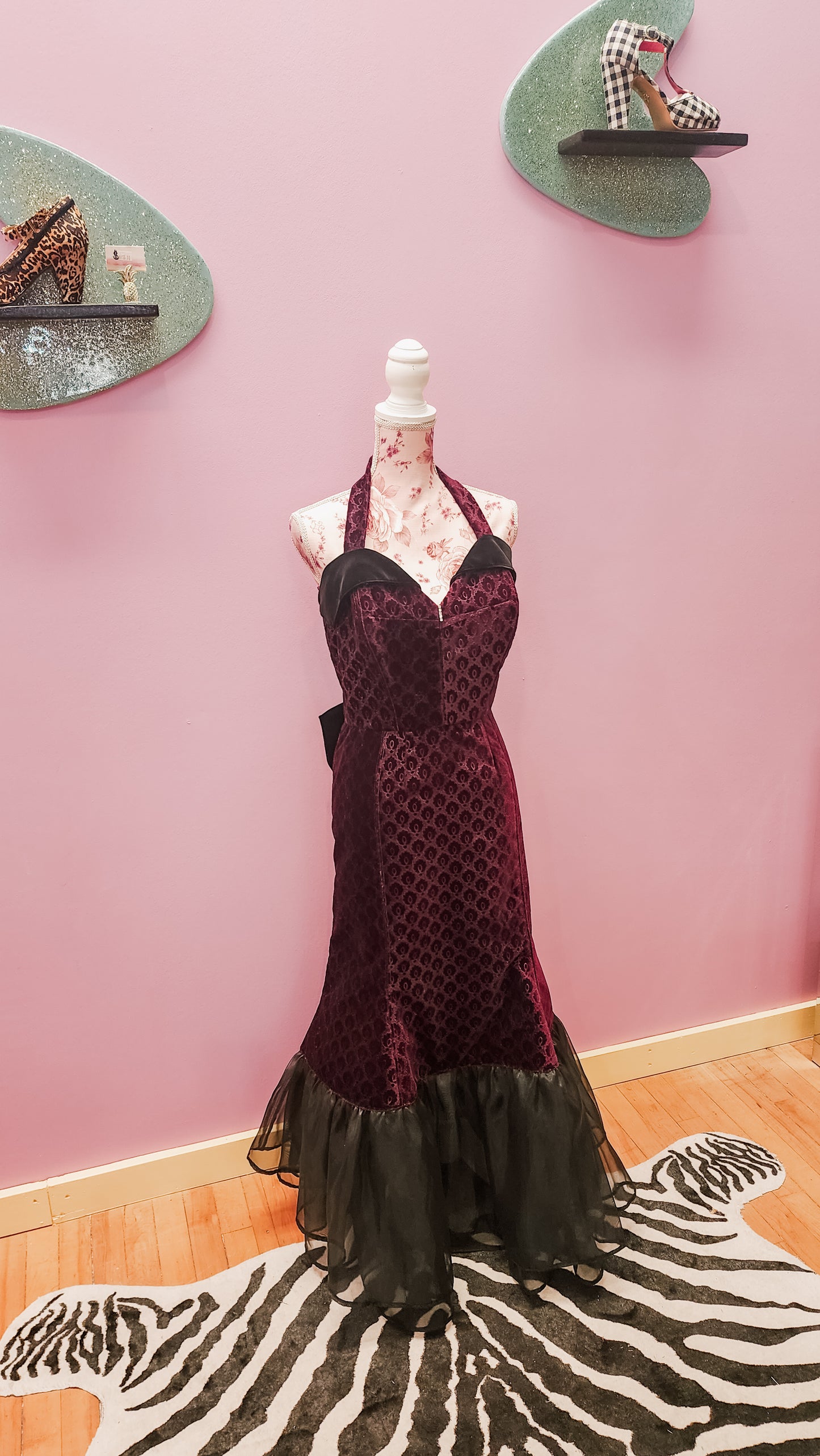 Scarlet Red Velvet Fishtail Dress by Hollyville