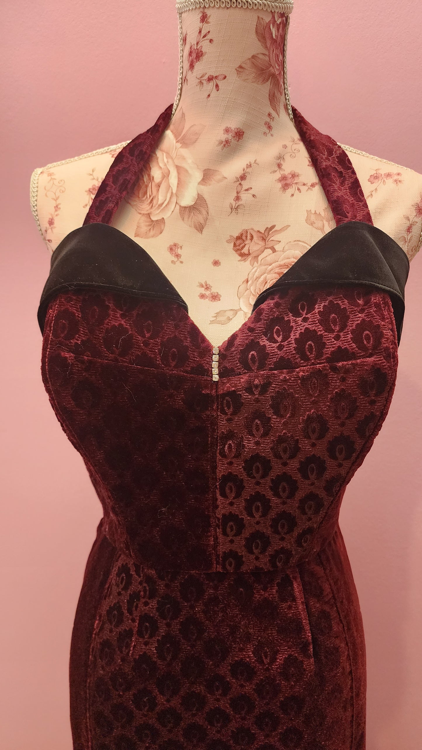 Scarlet Red Velvet Fishtail Dress by Hollyville