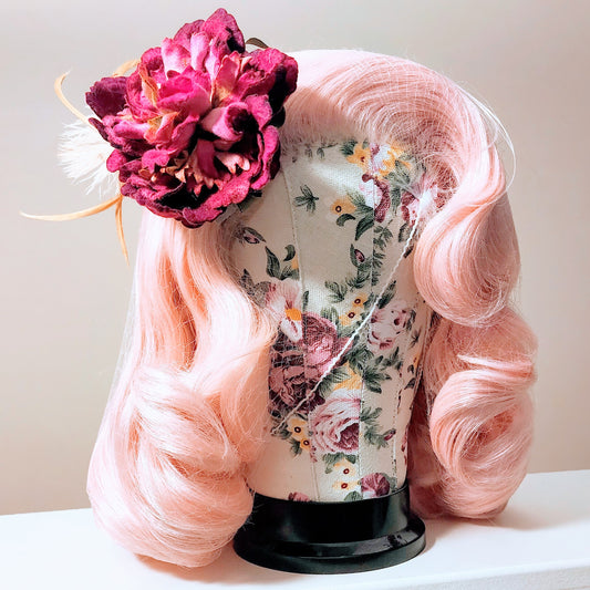 Magenta Feather Hair Flower by Hollyville