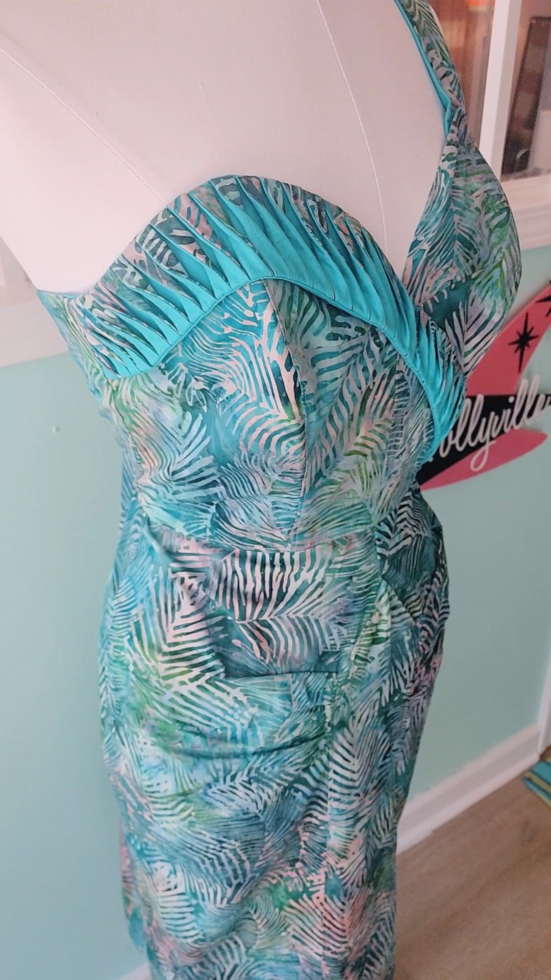 Palm Cotton Batik Tiki Sarong Dress by Hollyville