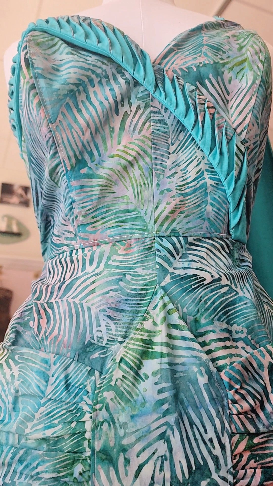 Palm Cotton Batik Tiki Dress by Hollyville as seen in the Viva Las Vegas Rockabilly Weekend Fashion Show 2024