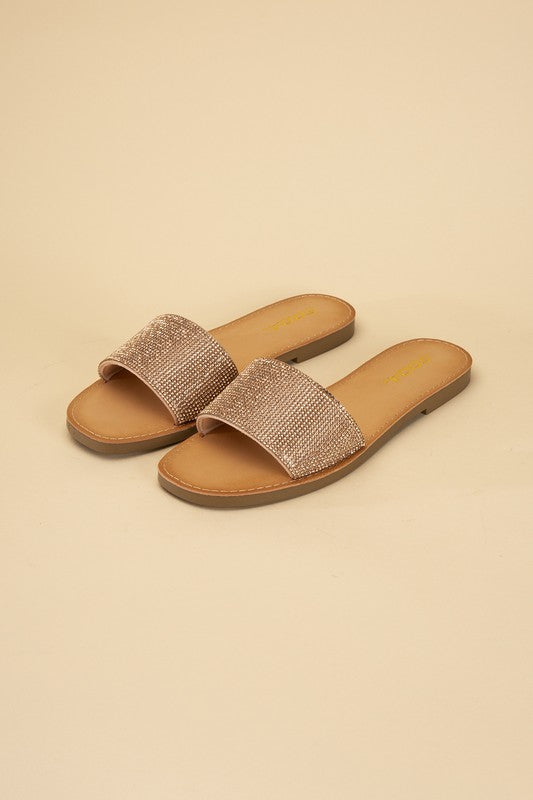 Rhinestone Slip On Sandal Shoes