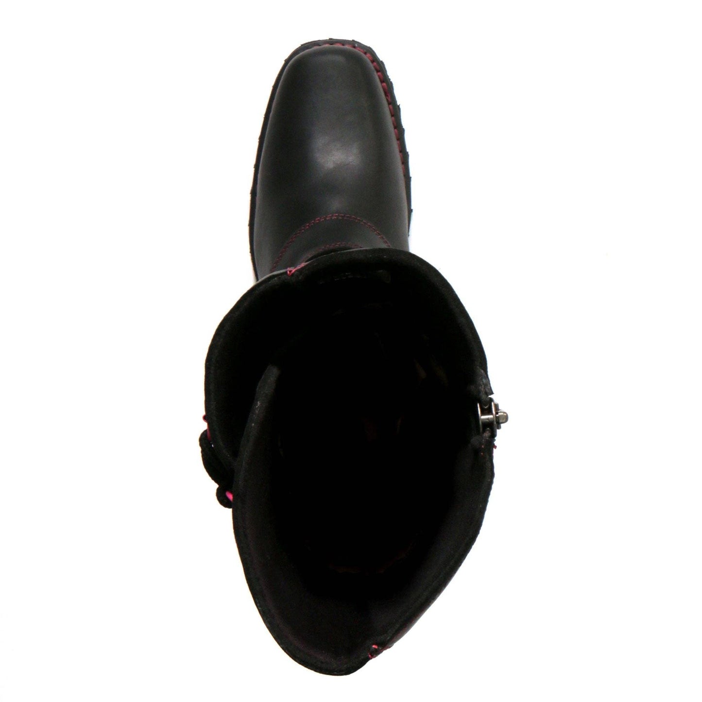 Hot Leathers - Hot Leathers BTL1006 Ladies 14-inch Black Knee-High Leather Boots with Side Zipper Entry: BLK/PNK / 7