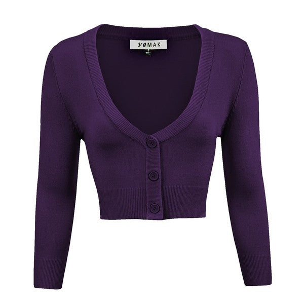 Cropped Plus Size Button Cardigan Sweater