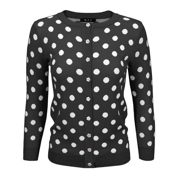 Vintage inspired retro pinup polkadot Cardigan by MAK
