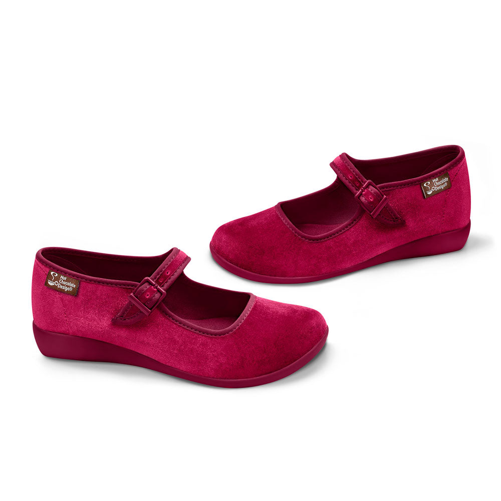 Chocolaticas® Red Wine Women's Mary Jane Flat Shoes
