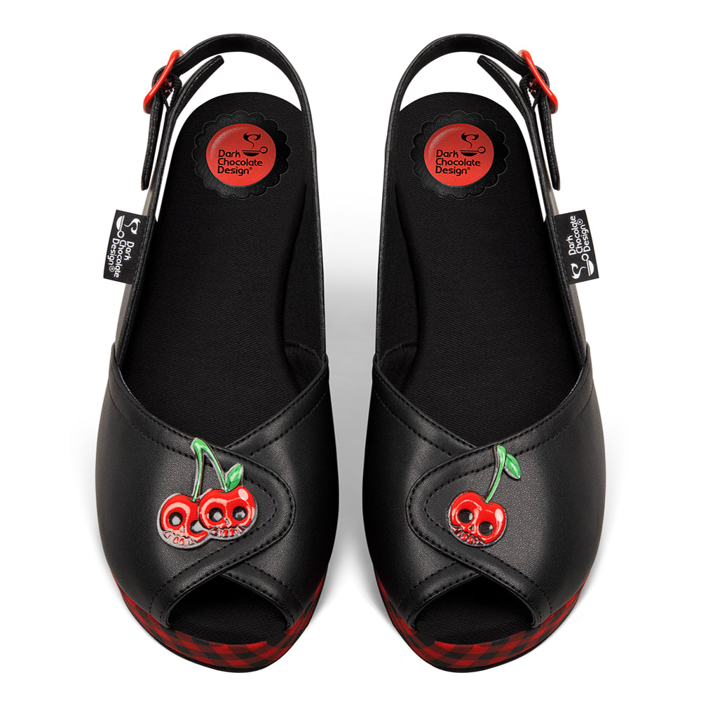 Chocolaticas® Death Cherry Women's Sandal Wedge Shoes