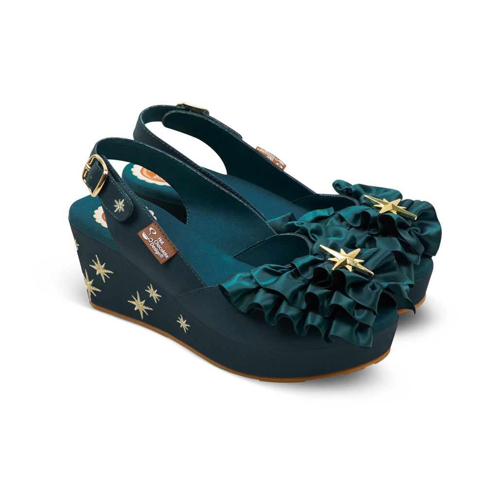 Chocolaticas® Emeraldine Women's Sandal Wedge Shoes