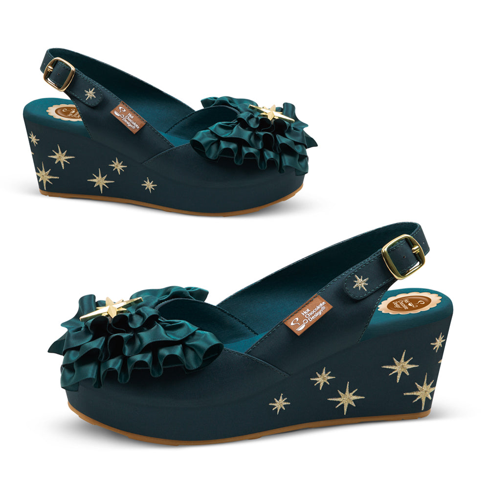 Chocolaticas® Emeraldine Women's Sandal Wedge Shoes