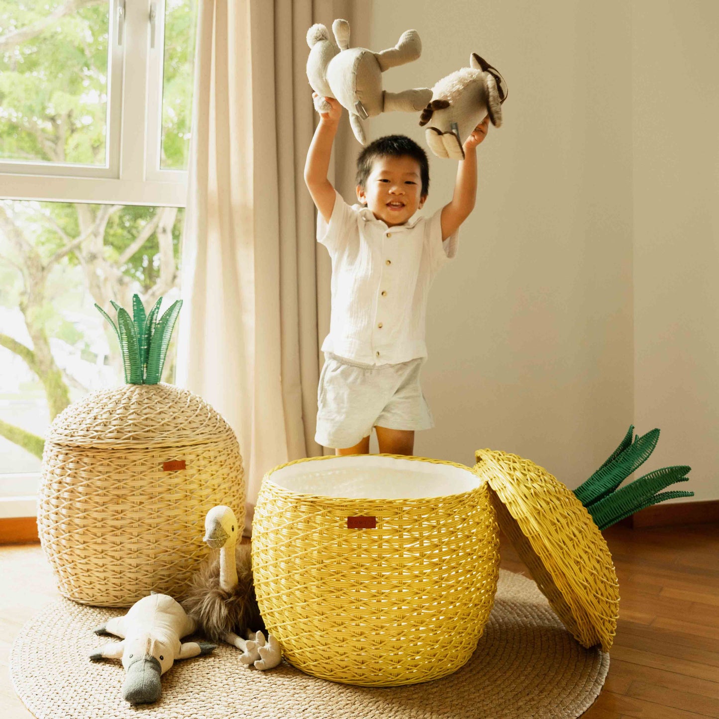 Pineapple Storage Basket Large - Natural