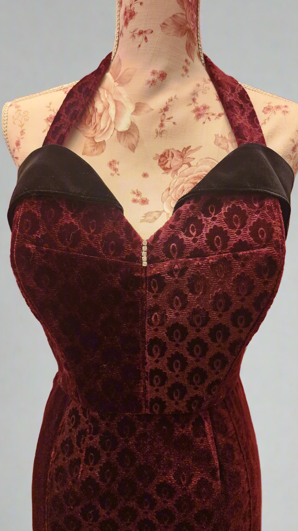 Scarlet Red Velvet Fishtail Dress by Hollyville