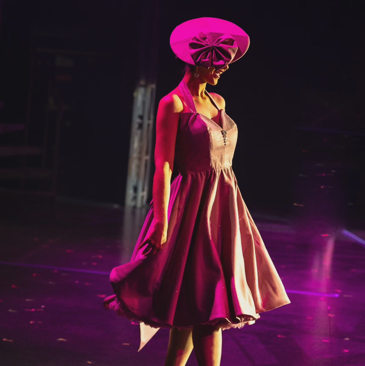 Dusty Rose Vintage Couture Inspired New Look Swing Dress by Hollyville