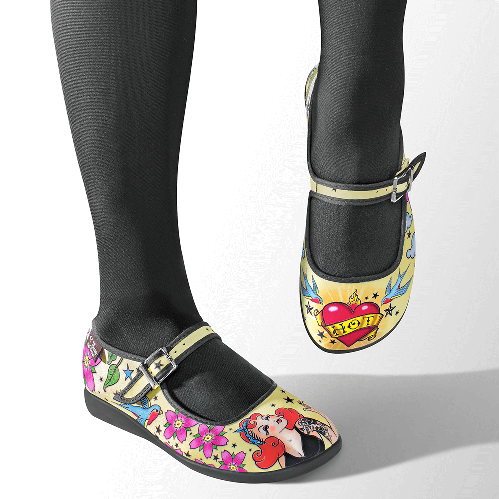 Chocolaticas® Tattoo Women's Mary Jane Flat Shoes