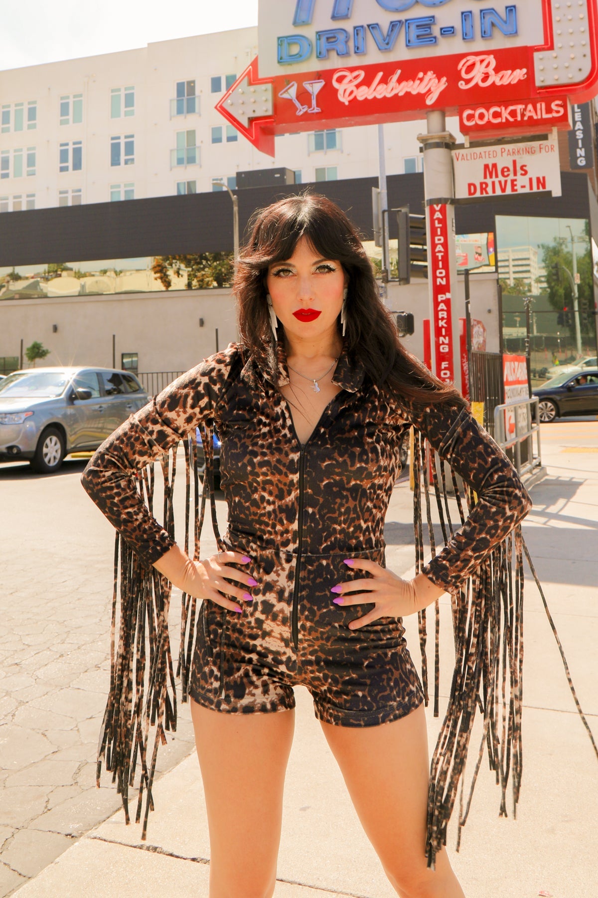 Leopard Fringe Romper