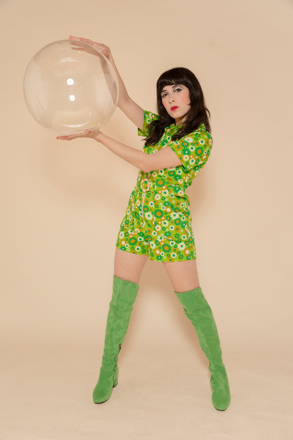 Green Daisy Romper