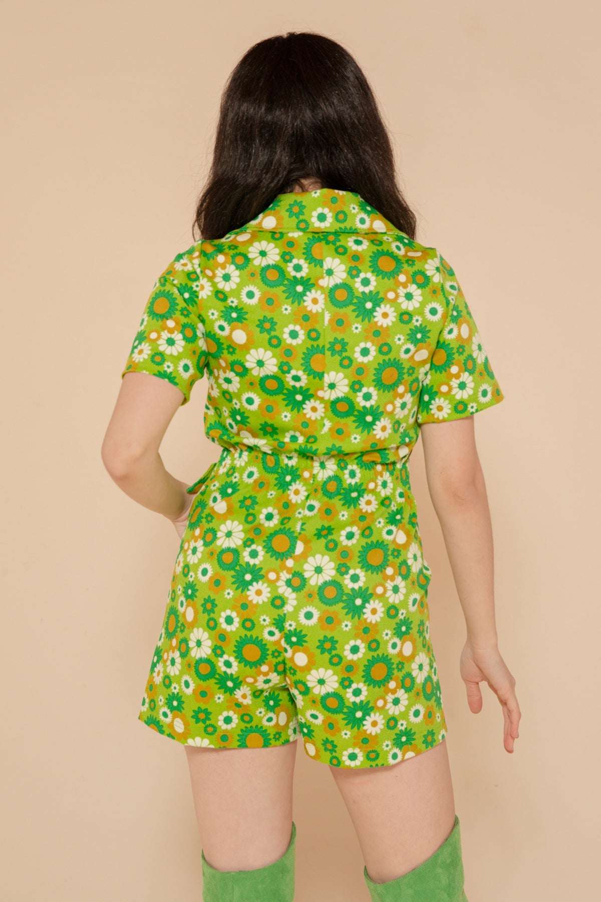 Green Daisy Romper